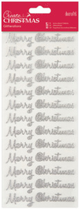 Набор наклеек с блестками "Merry Christmas - серебристый" Create Christmas. Арт PMA818915