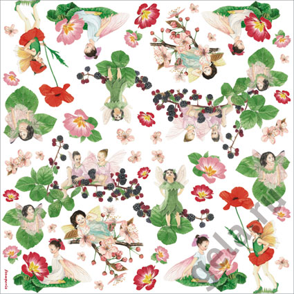 Салфетка рисовая "Цветочные феи". Арт DFT141                  