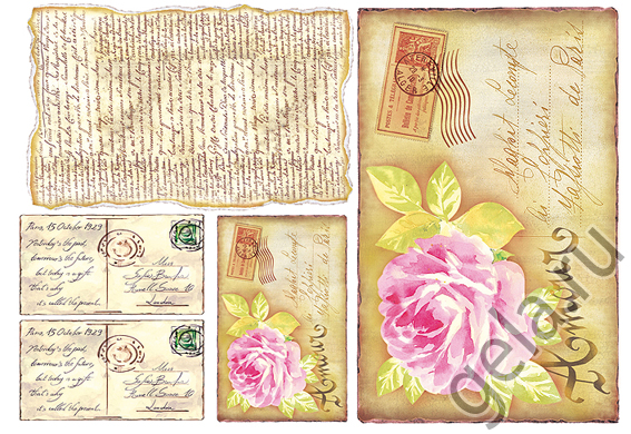 Бумага упаковочная "Знакомства", рисовая, 48 х 33 см. Арт DFS052                  