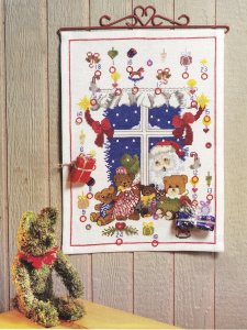 Набор для вышивания: "Дед Мороз в окне", 30 х 43 см. Арт 11200