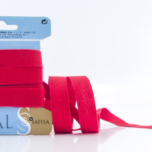 Тесьма киперная хлопковая на блистере SAFISA, 14 мм, 2,5 м , цвет 14, красный. Арт P00260C-14мм-14         