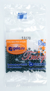 Бисер Preciosa №10, 5 г., цвет №53270 зеленый темный непрозрачный. Арт G 53270