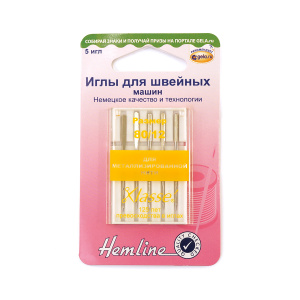 Иглы для бытовых швейных машин для шитья и вышивания металлизированной нитью № 80. Арт 109.80                  