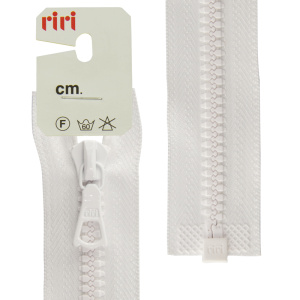 Молния riri тракторная разъёмная 1 замок, 6 мм, 55 cм, цвет 2101, белый. Арт 5753720/55/2101         