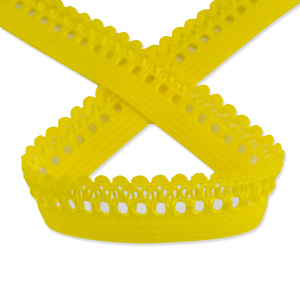 Резинка отделочная ажурная, цвет желтый. Арт 12404/9044