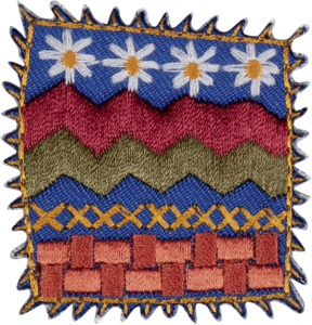 Термоаппликация "Квадрат с узорами голубой". Арт 42942