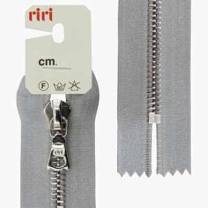 Молния металл, Ni, неразъёмная, на атласной тесьме, 6 мм, 18 см, цвет 9112, голубовато-серый. Арт 3651221/18/9112         