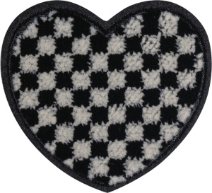 Термоаппликация "Клетчатое сердце бежевое". Арт 43221