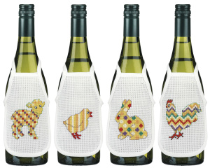 Набор для вышивания фартучков на бутылку "Пасха". Арт 78-4866