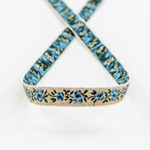 Лента жаккардовая с люрексом SAFISA, 10 мм, 15 м, цвет 02. Арт 9212-10мм-02