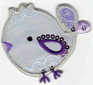 Термоаппликация HKM "Vogel mit Spitze beige". Арт 33309/1SB