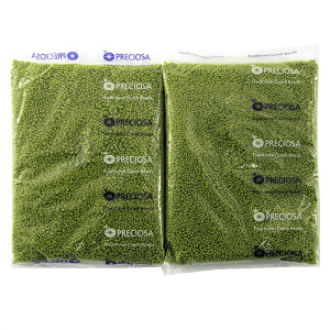 Бисер "PRECIOSA" №10, 1000 г, цвет №53430 зеленый оливковый непрозрачный. Арт 311-19001-10/0-53430    