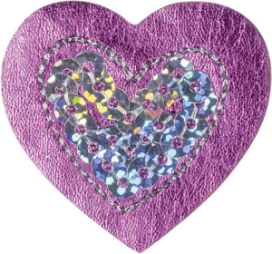 Термоаппликация "Сердце с блёстками розовое большое". Арт 42640