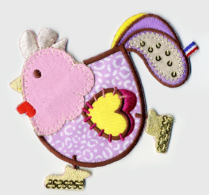 Термоаппликация HKM "Курочка с розовой головой". Арт 32067/1SB