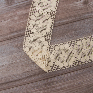 Мерсеризованное хлопковое кружево, 90 мм, цвет экрю. Арт 2230/58