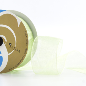 Лента органза SAFISA мини-рулон, 25 мм, 2,5 м, цвет 25, зеленый. Арт P00520-25мм-25          