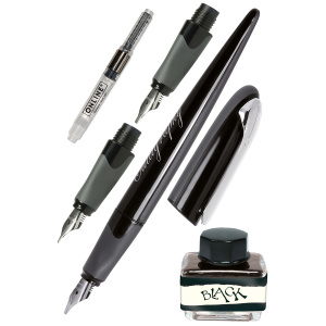 Набор для каллиграфии "Air Best Writer", 6 предметов, корпус ручки черный/серый с серебром. Арт 10030