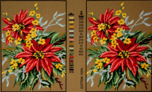 Канва жесткая с рисунком "Рождественский букет", 2 картинки. Арт 15.280                  