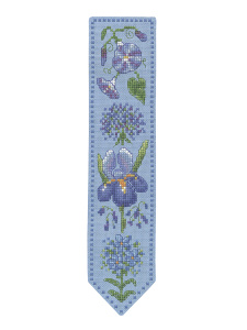 Набор для вышивания закладки "Bookmark Blue Flowers" (Голубые цветы), 5 х 20 см. Арт 4597
