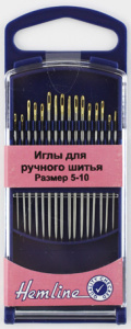 Иглы швейные с острым кончиком, № 5-10, 16 шт. в контейнере. Арт 288G.510