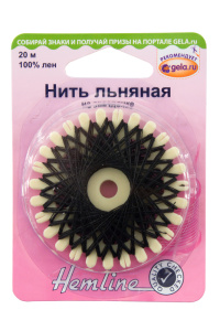 Нить льняная на звездочке HEMLINE, 20 м. Арт 1001.04