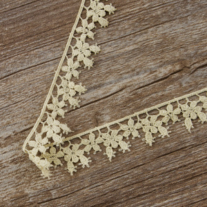 Мерсеризованное хлопковое кружево, 24 мм, цвет бежевый. Арт K059/27