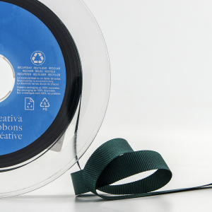 Лента репсовая SAFISA, 10 мм, 25 м, цвет 43 зеленый темный. Арт 350-10мм-43