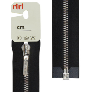 Молния металл, Ni, разъёмная 1 замок, на атласной тесьме, 6 мм, 60 см, цвет 2110, черный. Арт 3551321/60/2110         