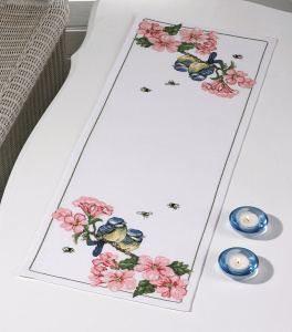 Набор для вышивания дорожки "Синицы в цветах". Арт 68-6119