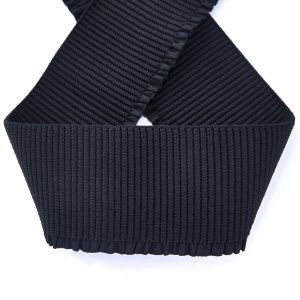 Резинка поясная с рюшем, 60 мм, цвет черный. Арт 822757161P7001          