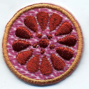 Термоаппликация HKM "Цветок розовый с коричневым". Арт 32574/1SB