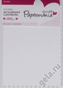 Набор заготовок для открыток с зубчатым краем, 12 шт, А6, белый. Арт PMA150111               