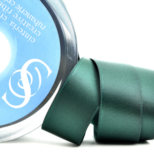 Лента атласная двусторонняя SAFISA, 6.5 мм, 25 м, цвет 97, болотный. Арт 110-6,5мм-97            