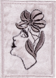 Термоаппликация "Лицо с розовым цветком". Арт 43034