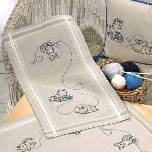 Набор для вышивания дорожки "Кошки" . Арт 63-3801