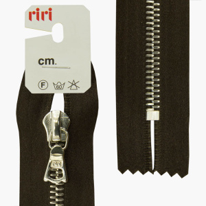 Молния металл, Ni, неразъёмная, на атласной тесьме, 6 мм, 18 см, цвет 2226, темный шоколад. Арт 3651221/18/2226         