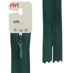 Молния потайная неразъемная, Т3, 50 см, цвет 2723, изумрудно-зеленый темный. Арт 6010917/50/2723         