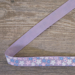 Лента репсовая на картонной катушке "Цветочки". Арт VR15.304