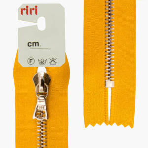 Молния металл, Ni, неразъёмная, на атласной тесьме, 6 мм, 16 см, цвет 5339, горчичный. Арт 3651221/16/5339         