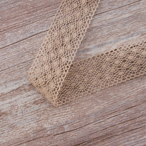 Мерсеризованное хлопковое кружево, 30 мм, цвет серо-бежевый. Арт 2022/27
