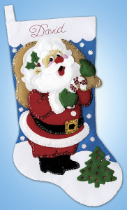 Набор для вышивания сапожка для подарков "Веселый Санта". Арт 6805