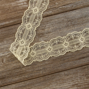 Вышивка на тюле, 60 мм, цвет натуральный. Арт I663/58