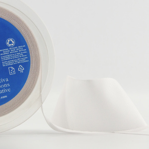 Лента репсовая SAFISA, 50 мм, 25 м, цвет 02 белый. Арт 350-50мм-02