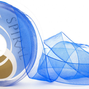 Лента органза SAFISA 15 мм, 25 м, цвет 42, голубой темный. Арт 120-15мм-42             