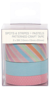 Лента клейкая декоративная с рисуком Spots & Stripes Pastels. Арт PMA462300               