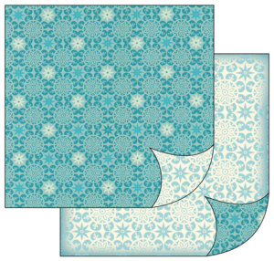 Бумага двухсторонняя для скрапбукинга "Снежинки". Арт SBB172                  