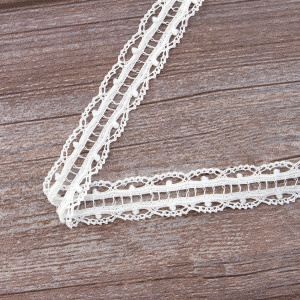 Мерсеризованное хлопковое кружево, 22 мм, белый. Арт 2151/01