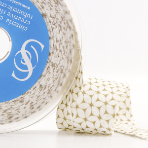 Косая бейка с рисунком SAFISA, арт.6630, 30 мм, 20 м, цвет 01. Арт 6630-30мм-01