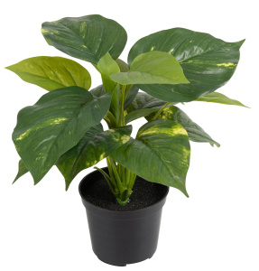 Цветок декоративный в кашпо "Плющ", 14 веточек, 28 см, цвет зеленый. Арт 119903-800