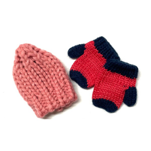 Шапка и варежки мини . Арт 26793/св. роз.